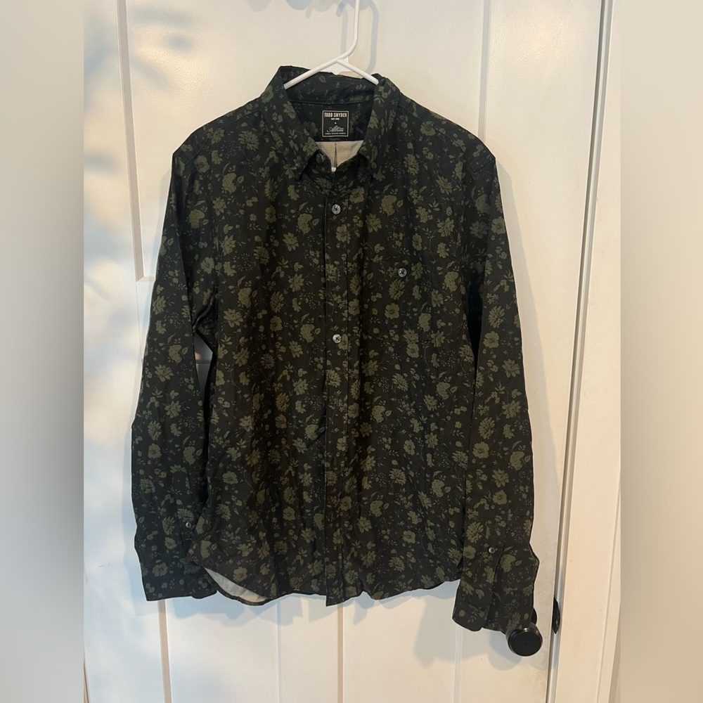 Todd Snyder || Fine Cord Olive/Black Button Down -NWT